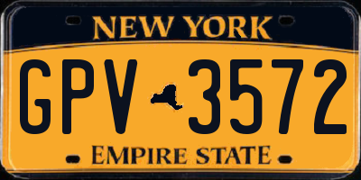 NY license plate GPV3572