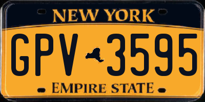 NY license plate GPV3595