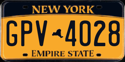 NY license plate GPV4028