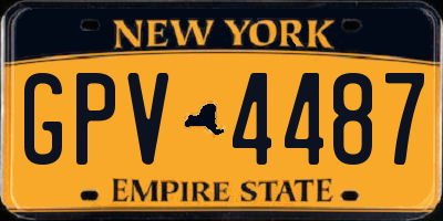 NY license plate GPV4487