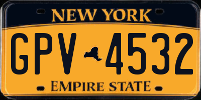 NY license plate GPV4532