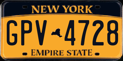 NY license plate GPV4728