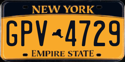 NY license plate GPV4729