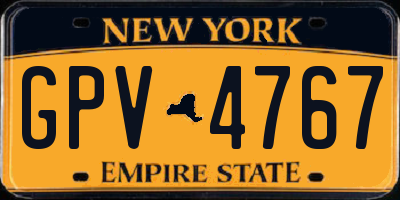 NY license plate GPV4767