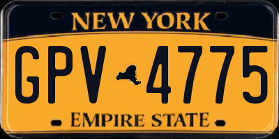 NY license plate GPV4775