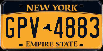 NY license plate GPV4883