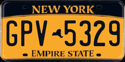 NY license plate GPV5329