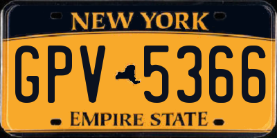NY license plate GPV5366