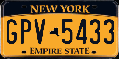 NY license plate GPV5433