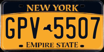 NY license plate GPV5507