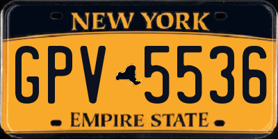 NY license plate GPV5536