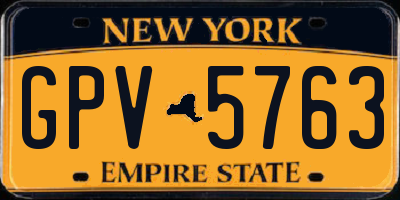NY license plate GPV5763