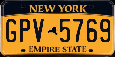 NY license plate GPV5769