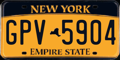 NY license plate GPV5904