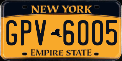 NY license plate GPV6005
