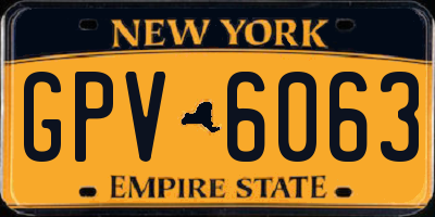 NY license plate GPV6063