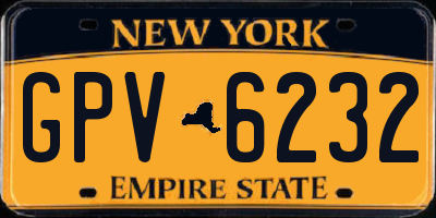 NY license plate GPV6232