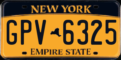 NY license plate GPV6325