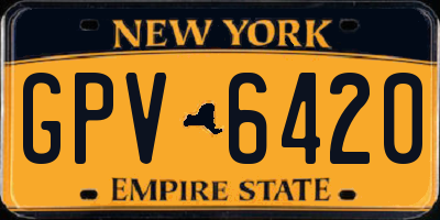 NY license plate GPV6420