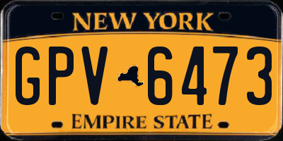 NY license plate GPV6473