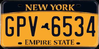 NY license plate GPV6534