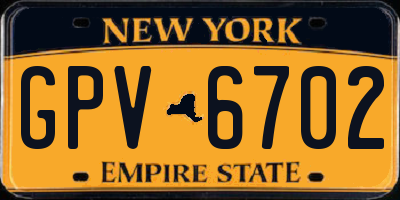 NY license plate GPV6702