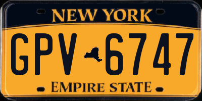 NY license plate GPV6747