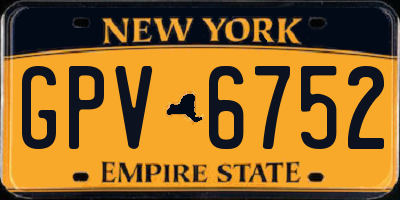 NY license plate GPV6752