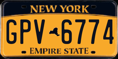 NY license plate GPV6774