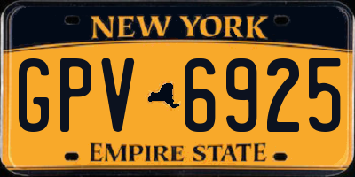 NY license plate GPV6925
