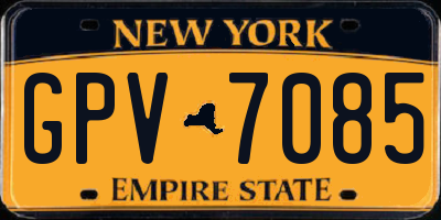 NY license plate GPV7085