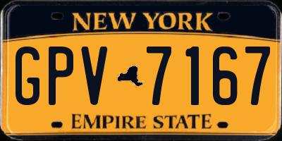 NY license plate GPV7167
