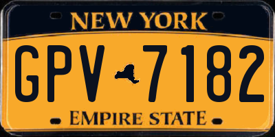 NY license plate GPV7182