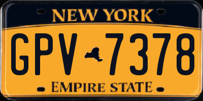 NY license plate GPV7378