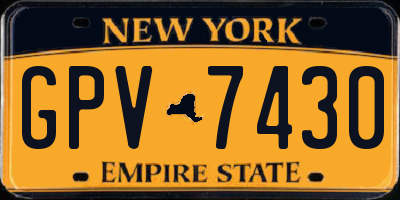 NY license plate GPV7430