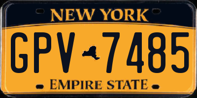 NY license plate GPV7485