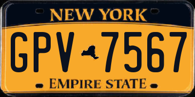 NY license plate GPV7567