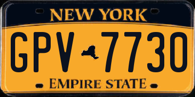 NY license plate GPV7730