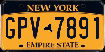 NY license plate GPV7891