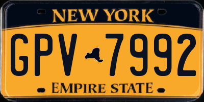 NY license plate GPV7992