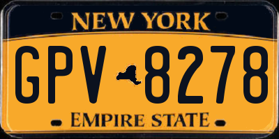 NY license plate GPV8278