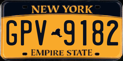 NY license plate GPV9182