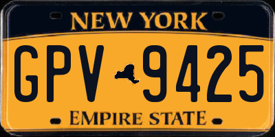 NY license plate GPV9425