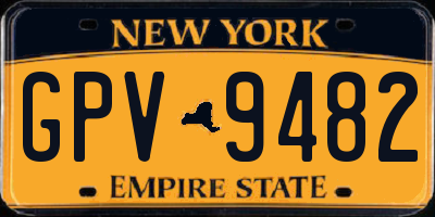 NY license plate GPV9482