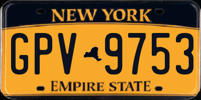 NY license plate GPV9753