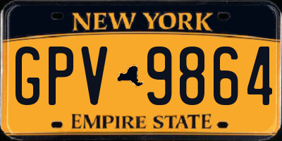 NY license plate GPV9864