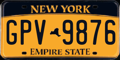 NY license plate GPV9876