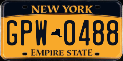 NY license plate GPW0488