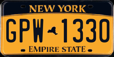 NY license plate GPW1330