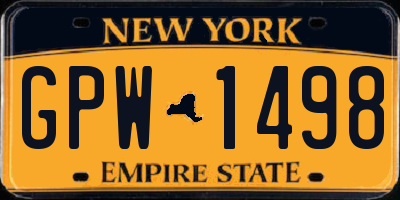 NY license plate GPW1498